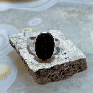Black Tourmaline Ring (Size 5)