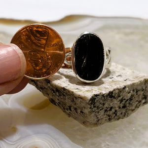Black Tourmaline Ring (Size 8.5)