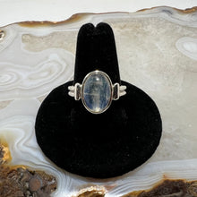 Load image into Gallery viewer, Rainbow Moonstone Oval Cabochon Ring (Size 9)