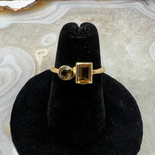 Load image into Gallery viewer, Citrine Duo Faceted 18K Gold-Plated Ring (Size 6)