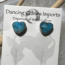 Load image into Gallery viewer, Turquoise Heart Earrings