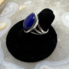 Load image into Gallery viewer, Lapis Lazuli Oval Six Finger Cabochon Ring (Sz 6.5)