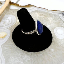 Load image into Gallery viewer, Lapis Lazuli Tear Drop Cabochon Ring (Sz 10.5)
