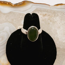 Load image into Gallery viewer, Nephrite Jade Cabochon Ring (Size 5)