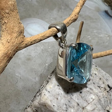 Load image into Gallery viewer, Blue Topaz Faceted Rhombus Pendant