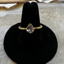 Load image into Gallery viewer, Morganite 18K Gold-Plated Tear Drop Ring (Size 8)
