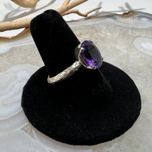 Load image into Gallery viewer, Amethyst Oval Faceted Prong Set Ring (Size 8)