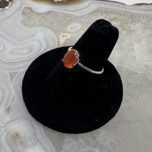 Load image into Gallery viewer, Carnelian Oval Cut Ring - Faceted with Dainty Round Band (Size 6.5)