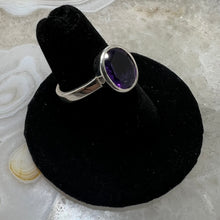 Load image into Gallery viewer, Amethyst Oval Faceted Bezel Set Ring (Size 7)