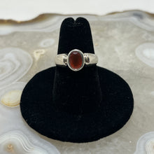 Load image into Gallery viewer, Carnelian Oval Cut Ring - Faceted with Tapered Shank Band (Size 6)