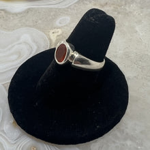 Load image into Gallery viewer, Carnelian Oval Cut Ring - Faceted with Tapered Shank Band (Size 6)