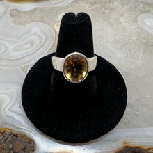 Load image into Gallery viewer, Citrine Oval Faceted Bezel Set Ring (Size 8)