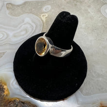 Load image into Gallery viewer, Citrine Oval Faceted Bezel Set Ring (Size 8)