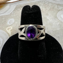 Load image into Gallery viewer, Amethyst Oval Faceted Bezel Set Ring (Size 7)