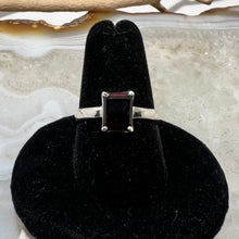 Load image into Gallery viewer, Garnet Rectangle Faceted Ring (Size 7.5)