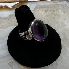 Load image into Gallery viewer, Amethyst Oval Cabochon Bezel Set Ring (Size 9)