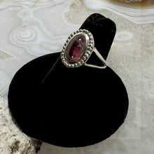 Load image into Gallery viewer, Pink Tourmaline Oval Cabochon Ring with Rope Detailing (Size 6)