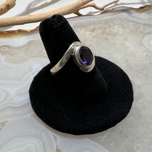 Load image into Gallery viewer, Amethyst Oval Faceted Bezel Set Ring (Size 8)
