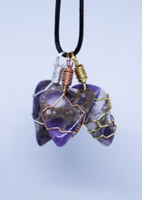 Load image into Gallery viewer, Chevron Amethyst Wire Wrapped Pendant