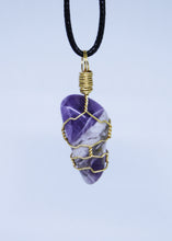 Load image into Gallery viewer, Chevron Amethyst Wire Wrapped Pendant
