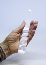 Load image into Gallery viewer, Selenite Swirl Wand Large