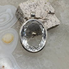Load image into Gallery viewer, Crystal Quartz Faceted Oval Bezel Set Pendant
