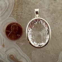 Load image into Gallery viewer, Crystal Quartz Faceted Oval Bezel Set Pendant
