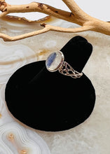 Load image into Gallery viewer, Rainbow Moonstone Cabochon Ring (Size 6)
