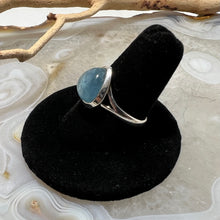Load image into Gallery viewer, Aquamarine Cabochon Teardrop Ring (Size 8)
