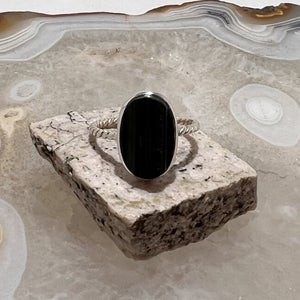 Black Tourmaline Ring (Size 10)