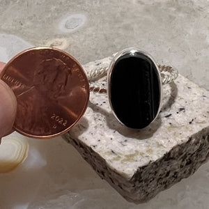 Black Tourmaline Ring (Size 10)