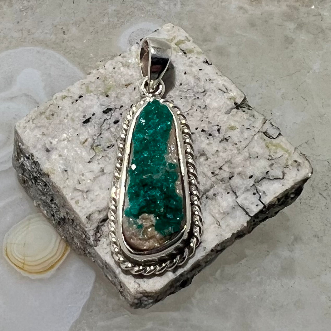 Dioptase Bezel Set Pendant