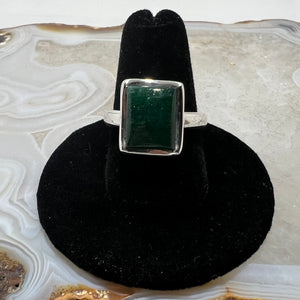 Aventurine Rectangular Cabochon Ring (Size 8.5)