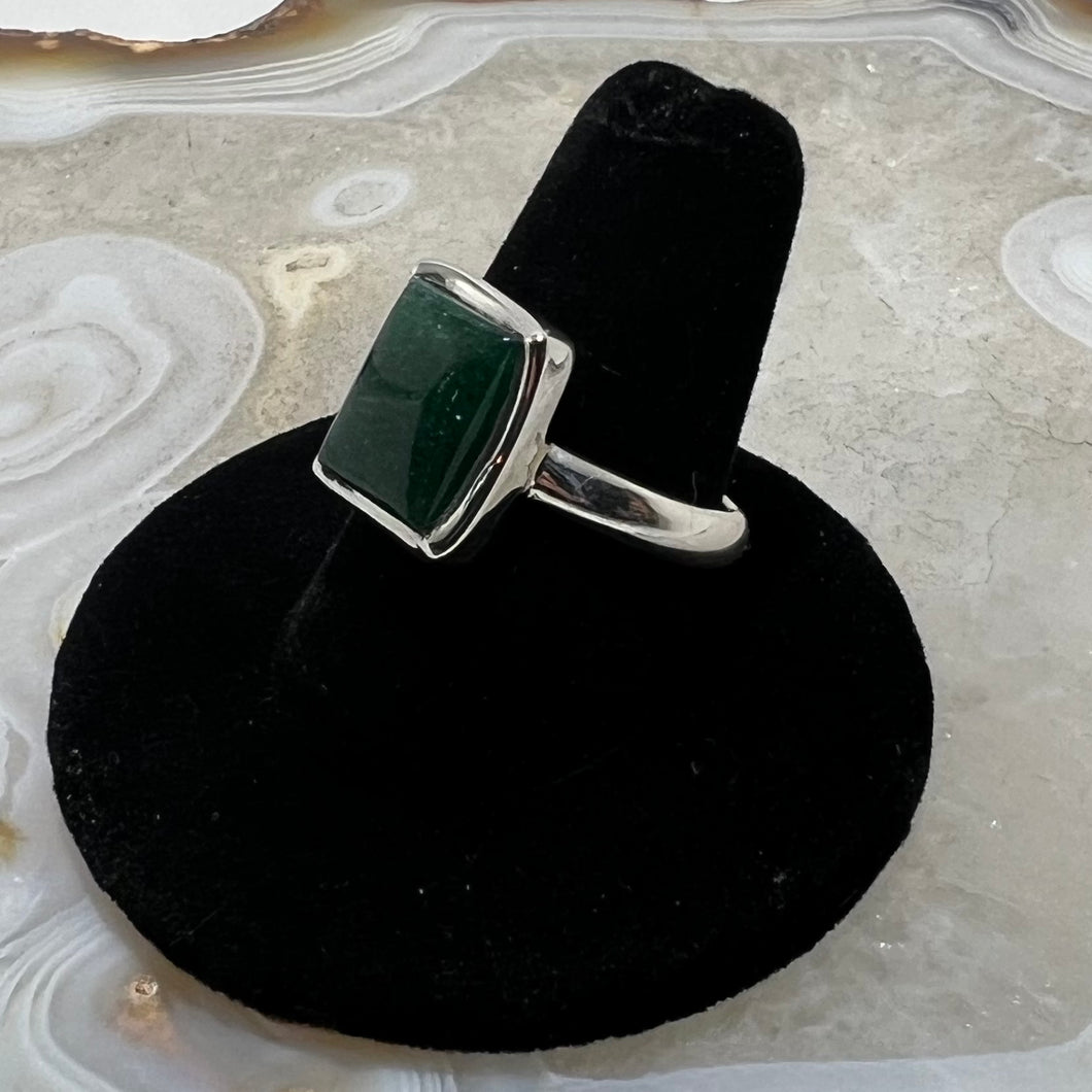 Aventurine Rectangular Cabochon Ring (Size 8.5)