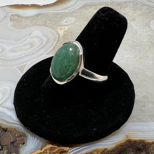 Aventurine Oval Cabochon Ring (Size 9)