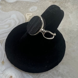 Black Tourmaline Ring (Size 6.5)