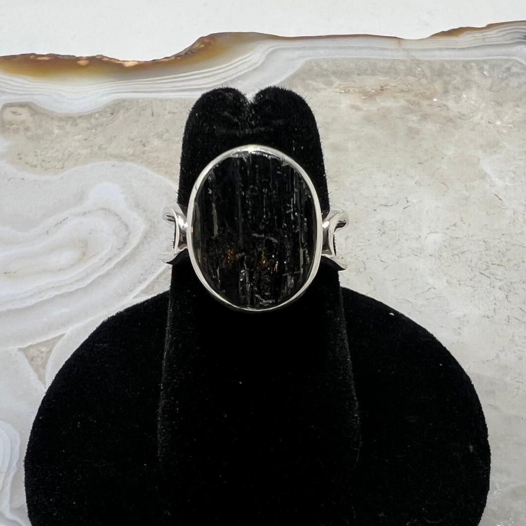 Black Tourmaline Ring (Size 5)