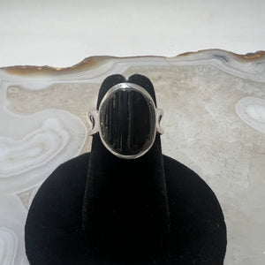 Black Tourmaline Ring (Size 4)