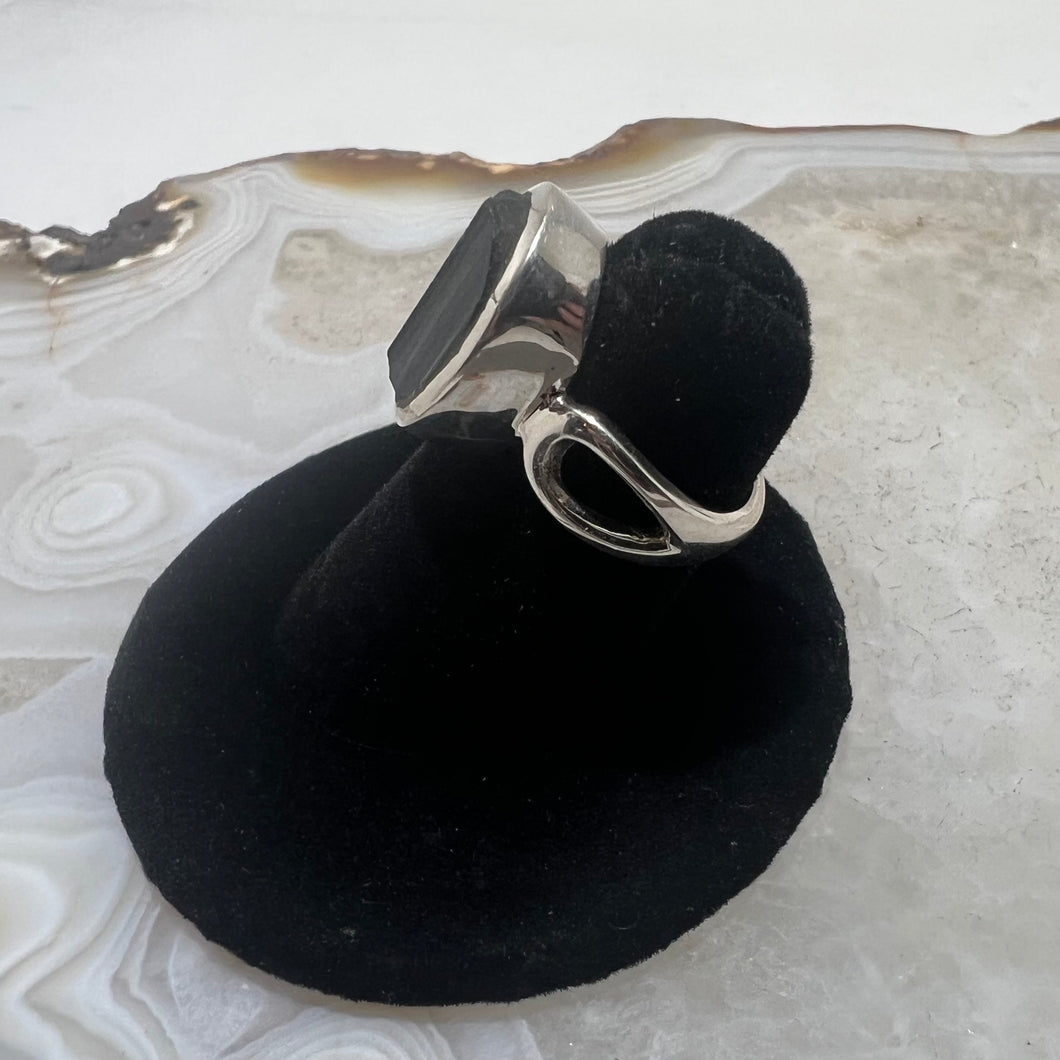 Black Tourmaline Ring (Size 4)