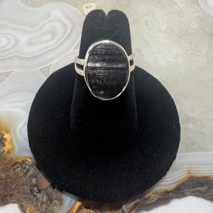 Black Tourmaline Ring (Size 5.5)