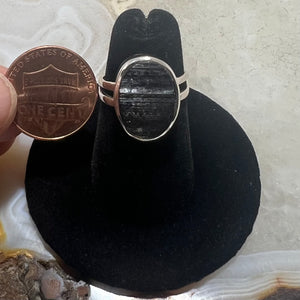 Black Tourmaline Ring (Size 5.5)