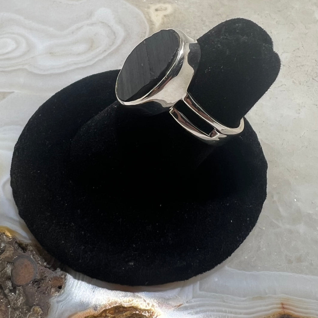 Black Tourmaline Ring (Size 5.5)