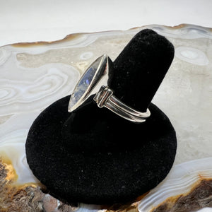 Rainbow Moonstone Marquise Faceted Ring (Size 7)