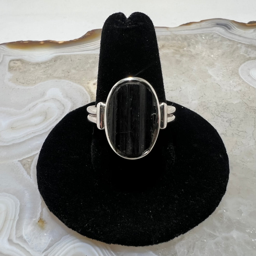 Black Tourmaline Ring (Size 9.5)