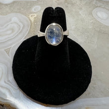 Load image into Gallery viewer, Rainbow Moonstone Cabochon Oval Ring (Size 5.5)
