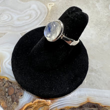 Load image into Gallery viewer, Rainbow Moonstone Cabochon Oval Ring (Size 5.5)
