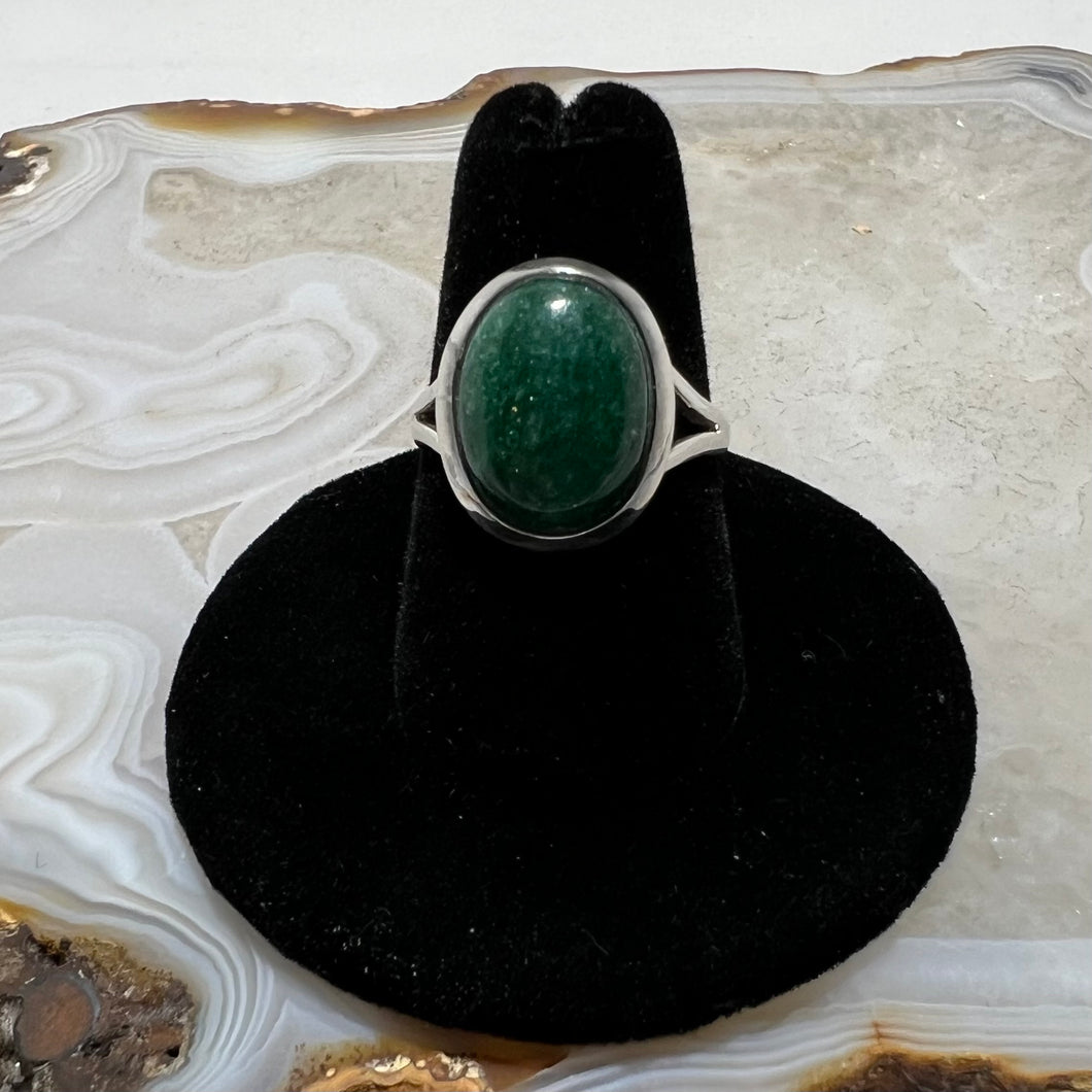 Aventurine Oval Cabochon Ring (Size 7)