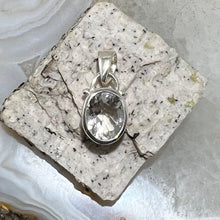Load image into Gallery viewer, Crystal Quartz Faceted &amp;Fun Oval Bezel Set Pendant

