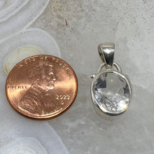 Load image into Gallery viewer, Crystal Quartz Faceted &amp;Fun Oval Bezel Set Pendant
