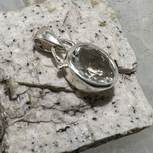 Load image into Gallery viewer, Crystal Quartz Faceted &amp;Fun Oval Bezel Set Pendant
